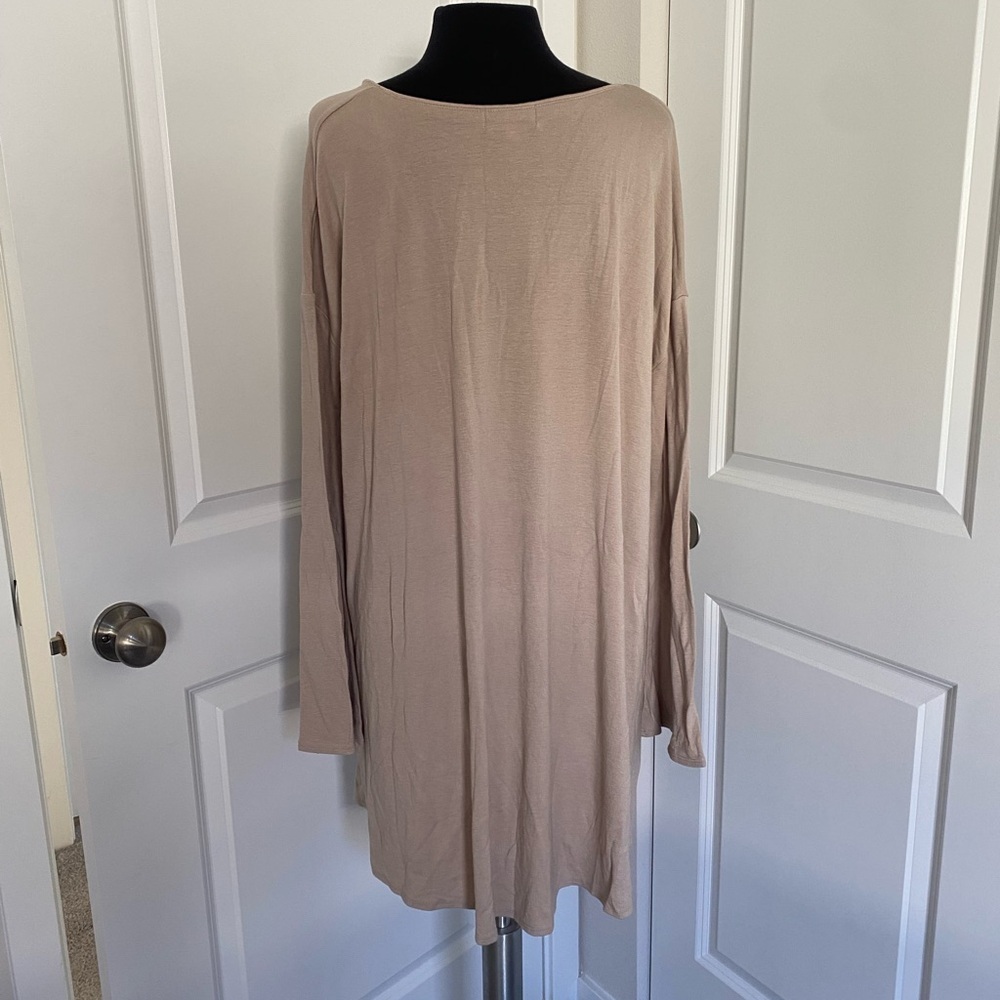 NWOT - Pink Lily Taupe Long Sleeve Shift Dress - Size Large - Picture 9 of 9